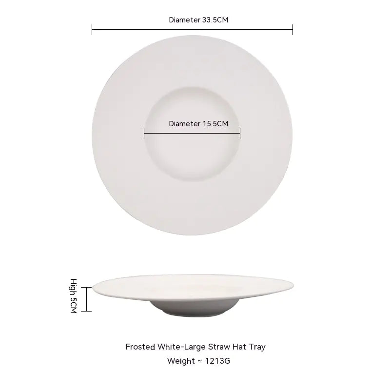 Wide-brimmed Ceramic Plate