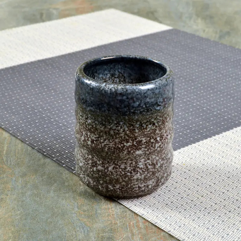 Japanese Style Ceramic Tea Cup with Circle Pattern