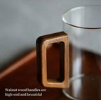 Glass Cup w/Wooden Handle