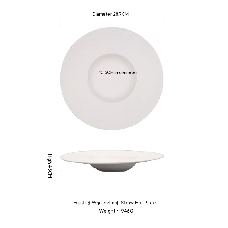 Wide-brimmed Ceramic Plate