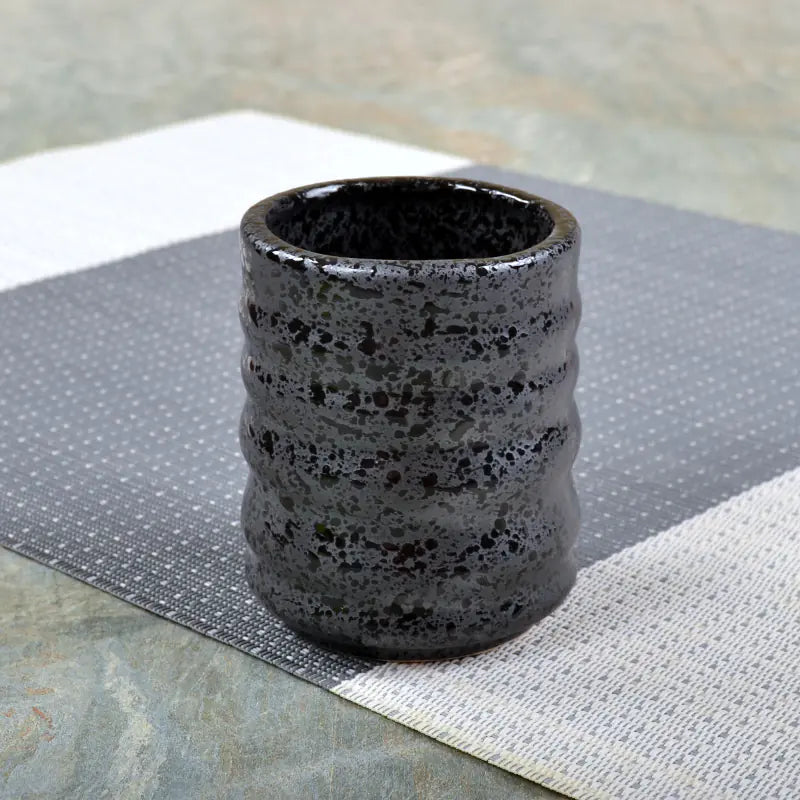 Japanese Style Ceramic Tea Cup with Circle Pattern