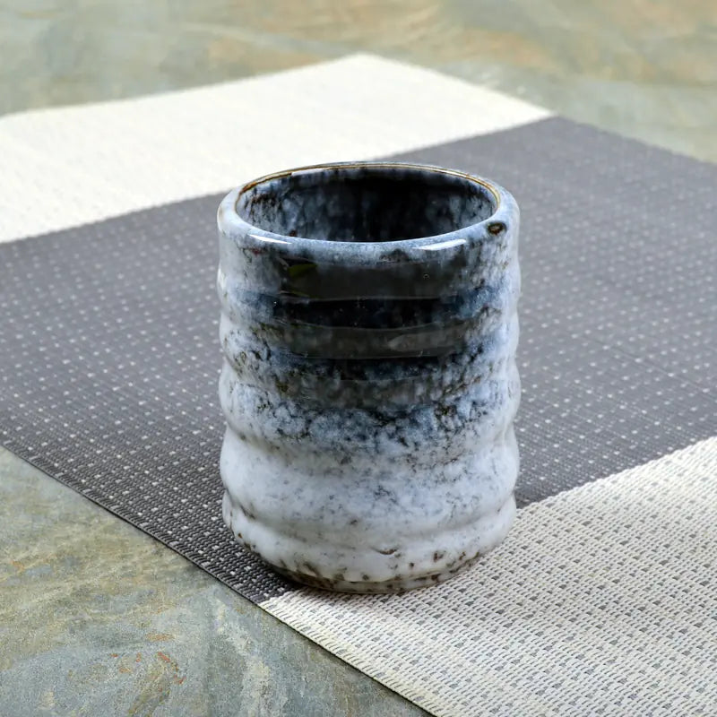 Japanese Style Ceramic Tea Cup with Circle Pattern