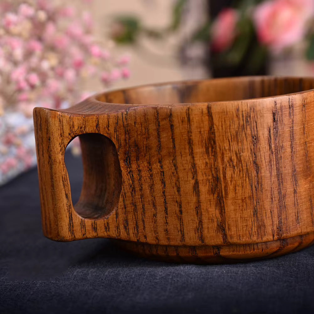 Wooden Tea Cup with Double Handles