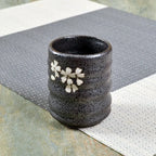 Japanese Style Ceramic Tea Cup with Circle Pattern