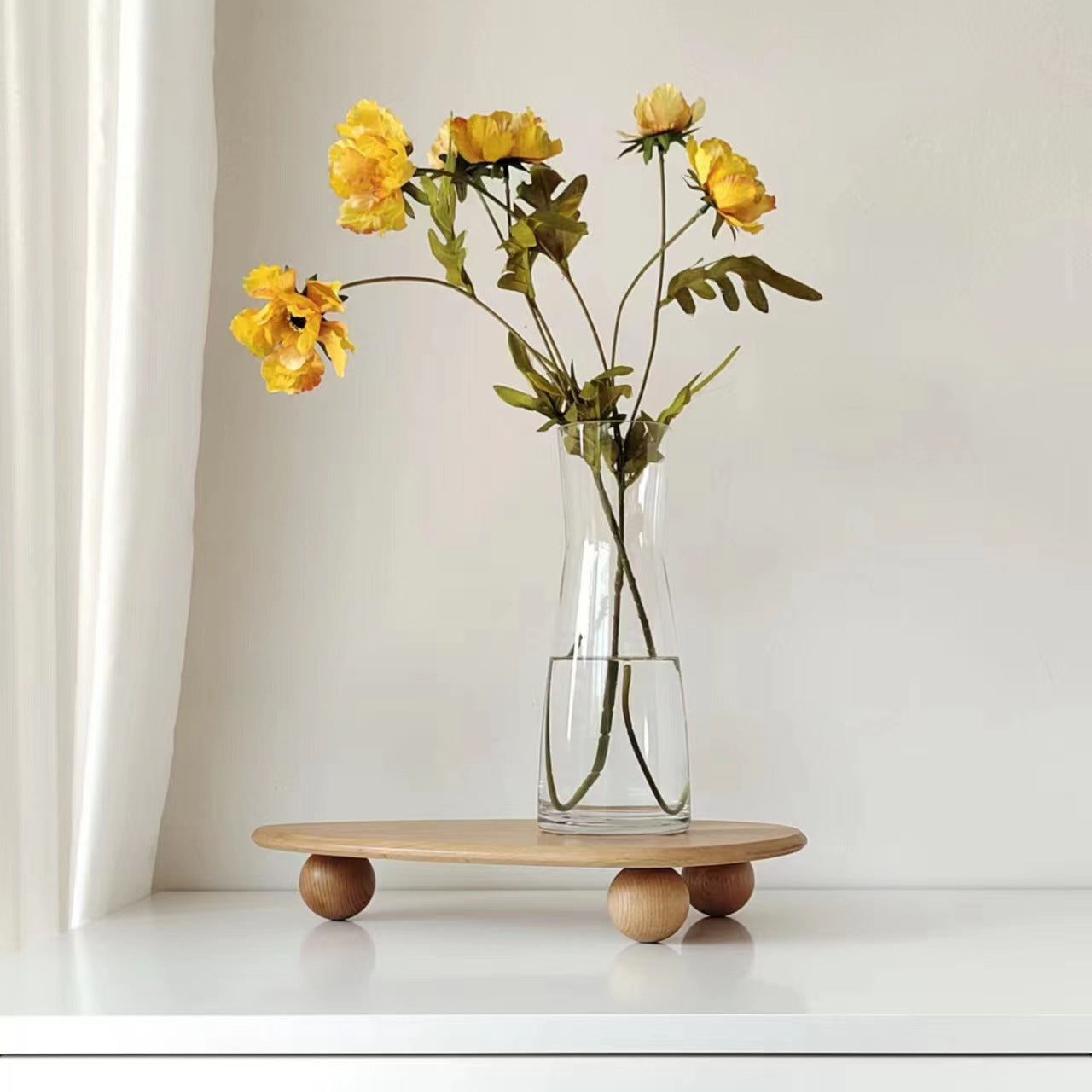 Solid Wood Kitchen Table with High Tray