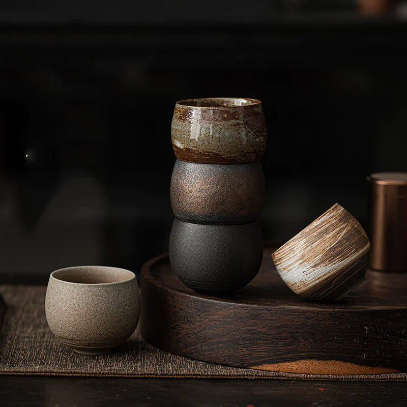 Japanese Coarse Pottery Tea Cups
