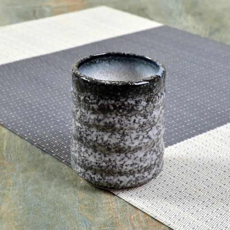 Japanese Style Ceramic Tea Cup with Circle Pattern