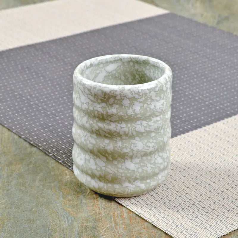 Japanese Style Ceramic Tea Cup with Circle Pattern