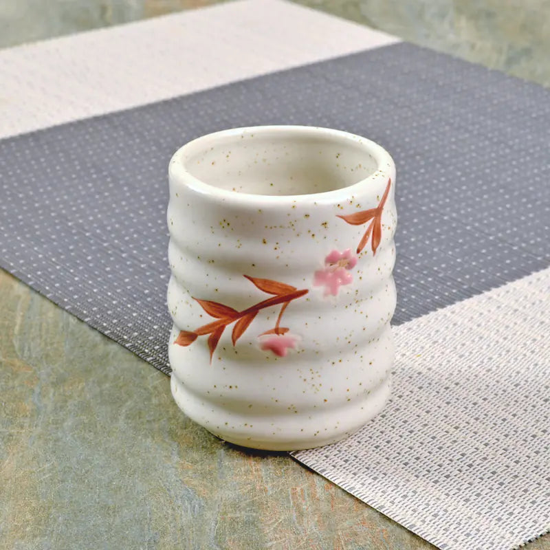 Japanese Style Ceramic Tea Cup with Circle Pattern