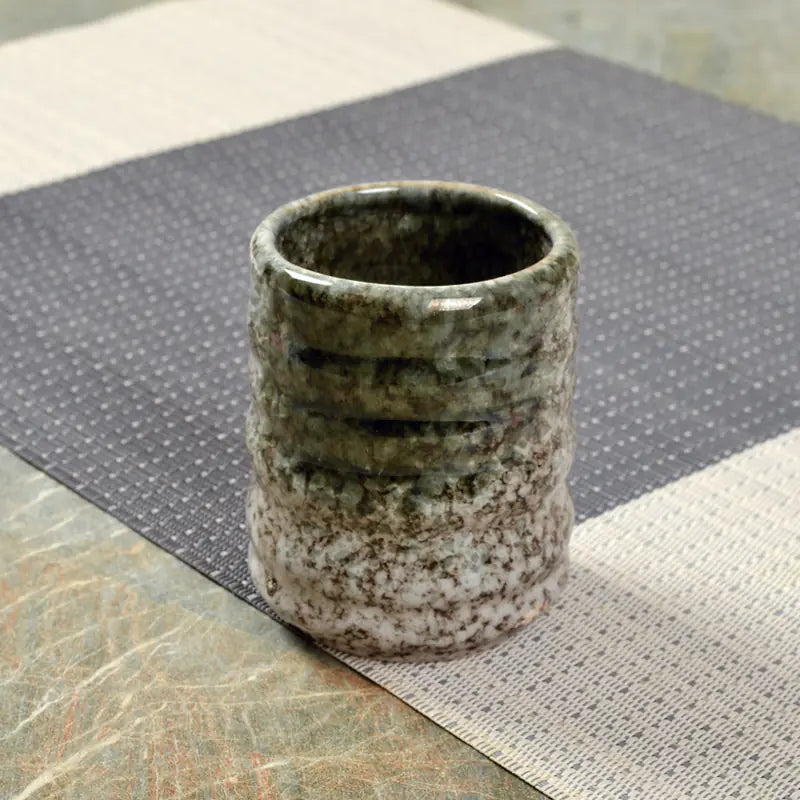 Japanese Style Ceramic Tea Cup with Circle Pattern