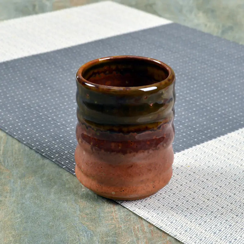 Japanese Style Ceramic Tea Cup with Circle Pattern