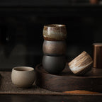 Japanese Coarse Pottery Tea Cups