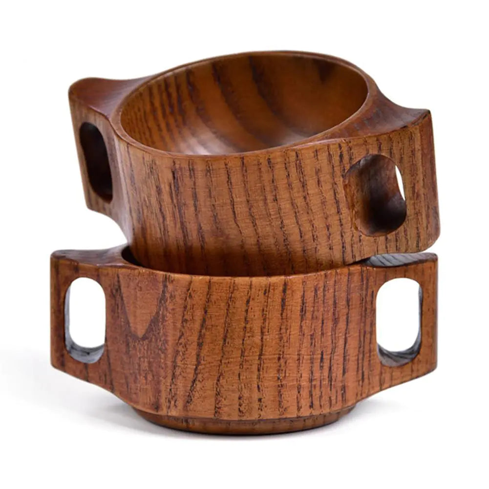 Wooden Tea Cup with Double Handles